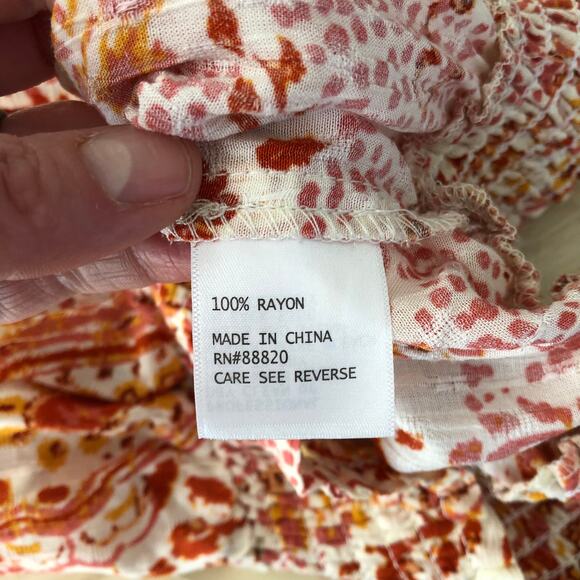 Cynthia Rowley Top Womens Small Orange Blouse Tank Paisley Boho Summer Resort - Picture 9 of 10